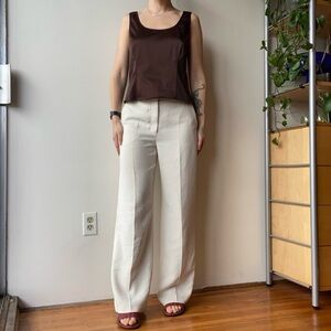 JS Collections vintage brown satin fitted sleeveless top - made in Canada